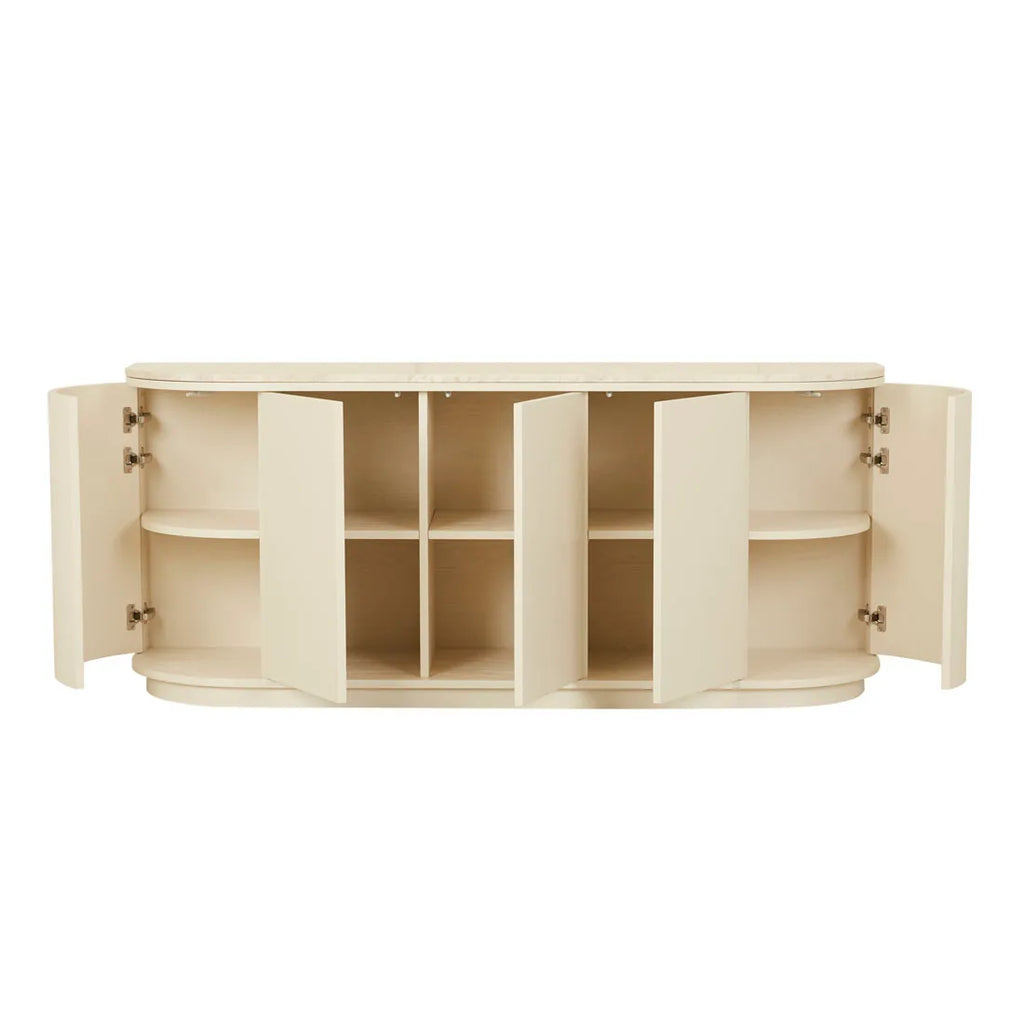 Oberon Crescent Marble Buffet Shell