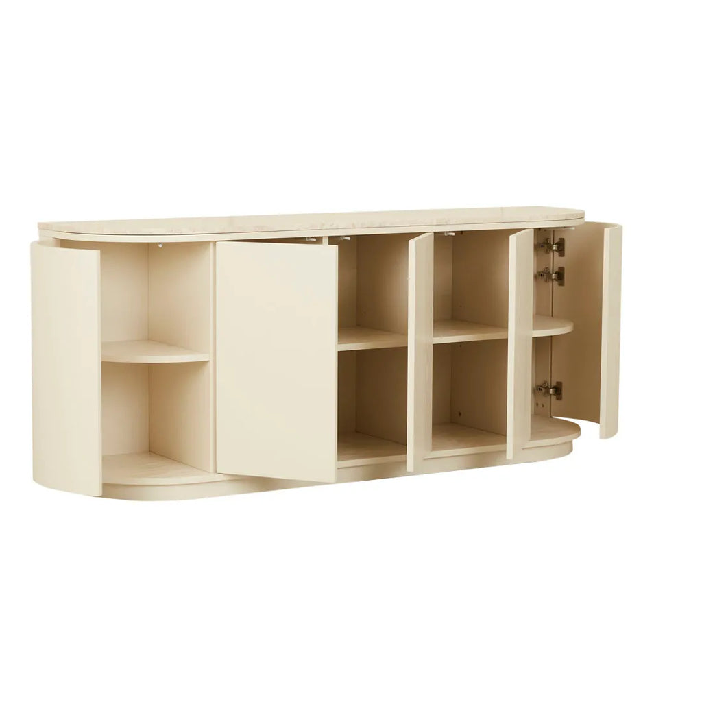 Oberon Crescent Marble Buffet Shell