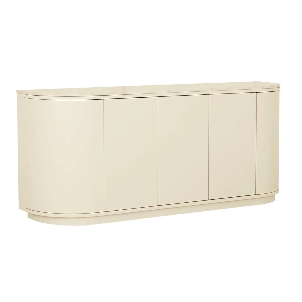 Oberon Crescent Marble Buffet Shell
