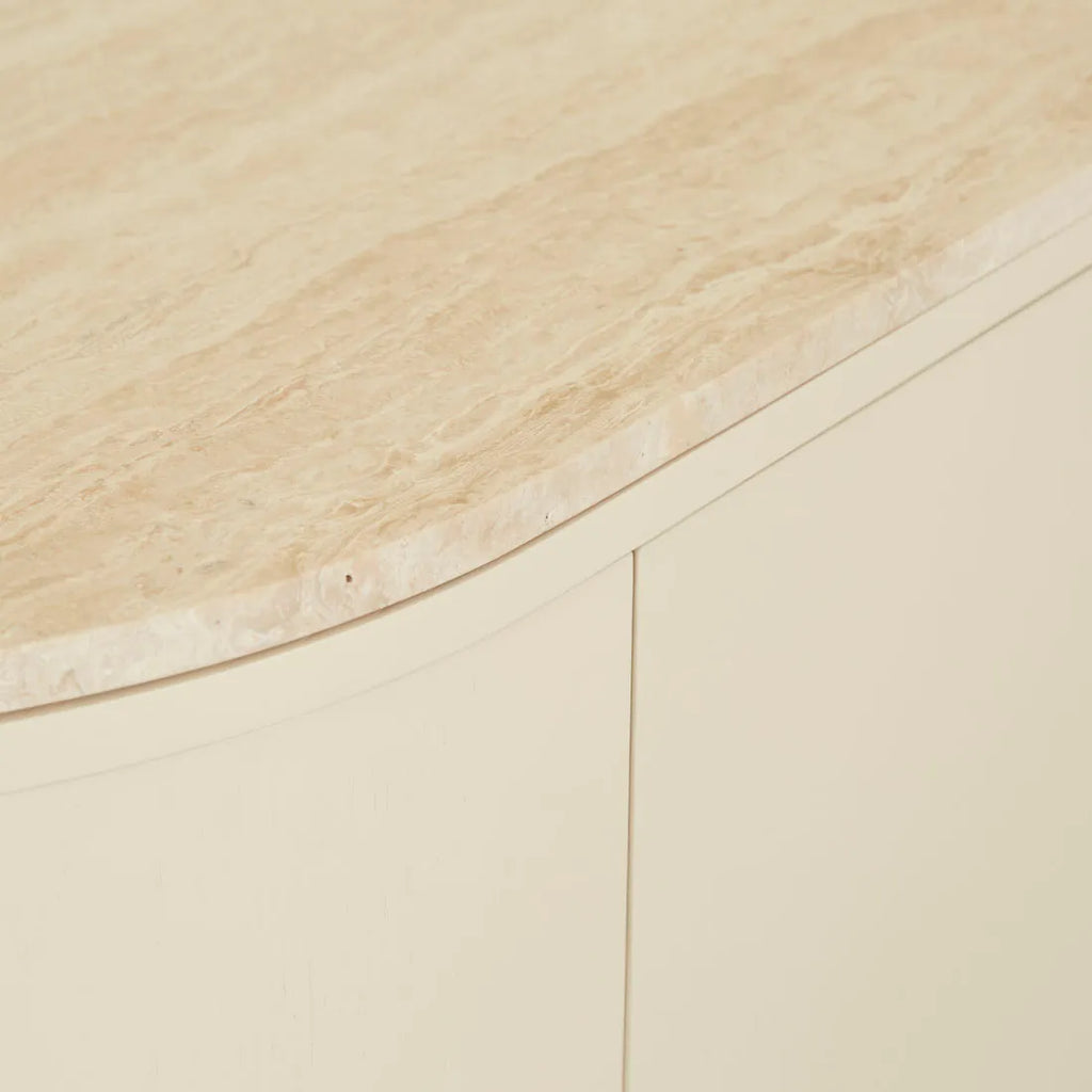 Oberon Crescent Marble Buffet Shell