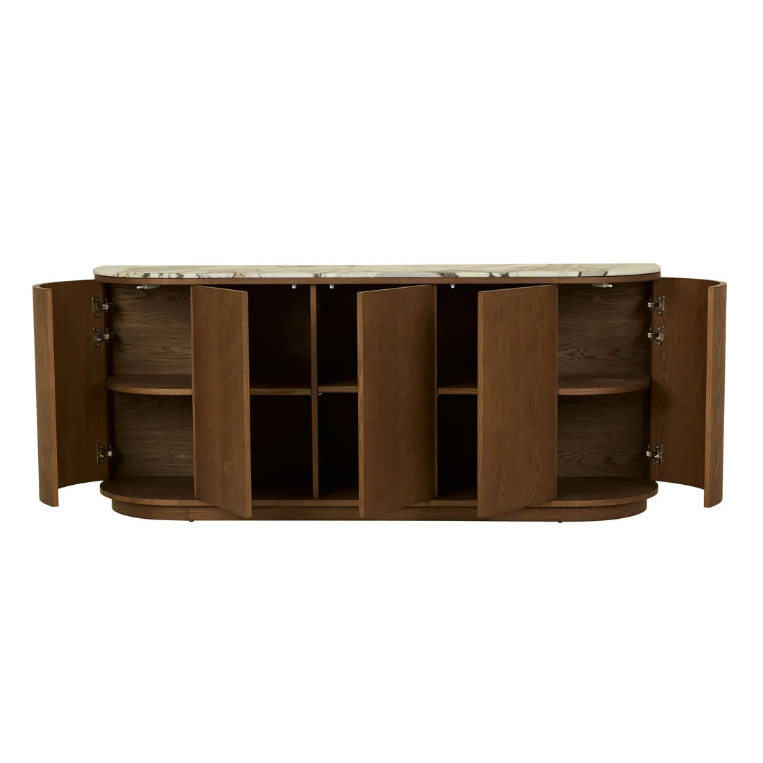 Oberon Crescent Marble Buffet Smoked Ash