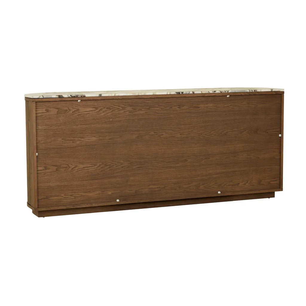 Oberon Crescent Marble Buffet Smoked Ash