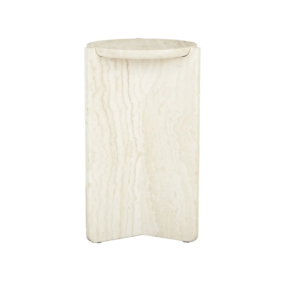 Venus Revolve Side Table Travertine 375mm