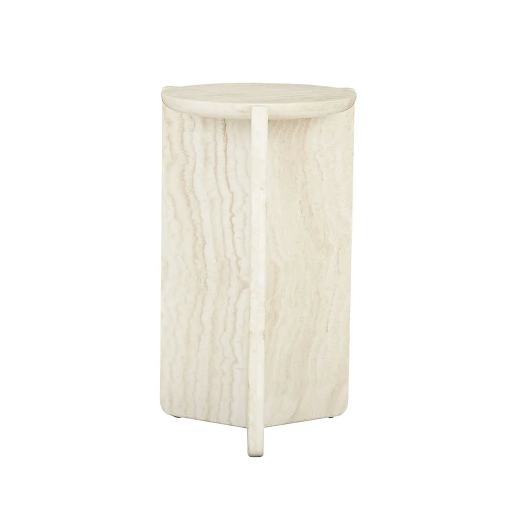 Venus Revolve Side Table Travertine 375mm