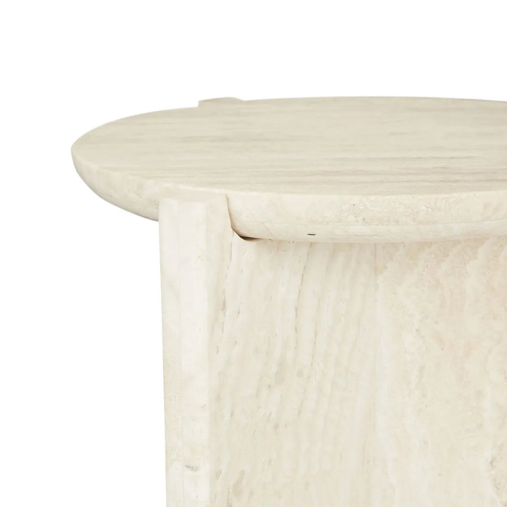 Venus Revolve Side Table Travertine 375mm