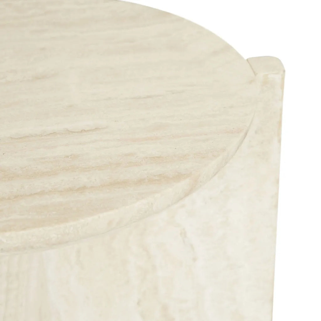 Venus Revolve Side Table Travertine 375mm