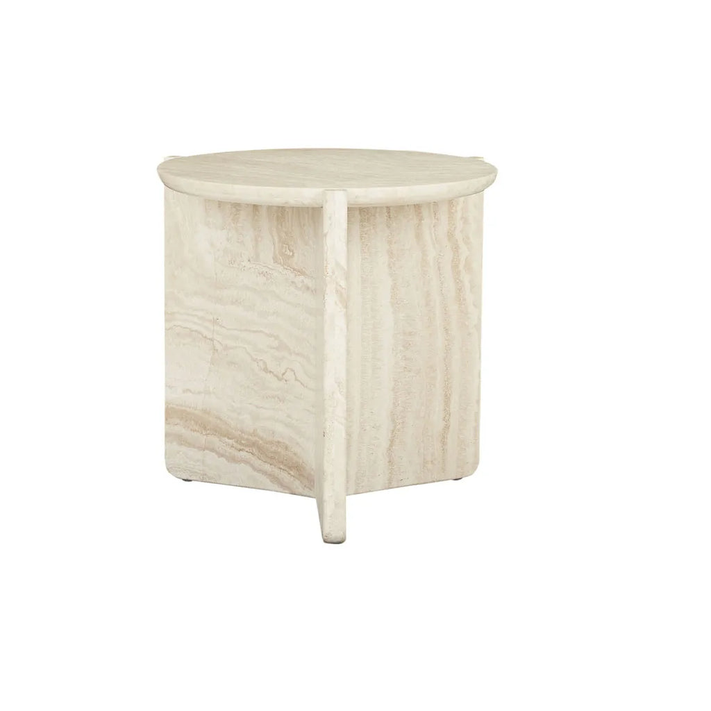 Venus Revolve Side Table Travertine 525mm