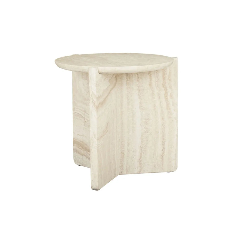 Venus Revolve Side Table Travertine 525mm