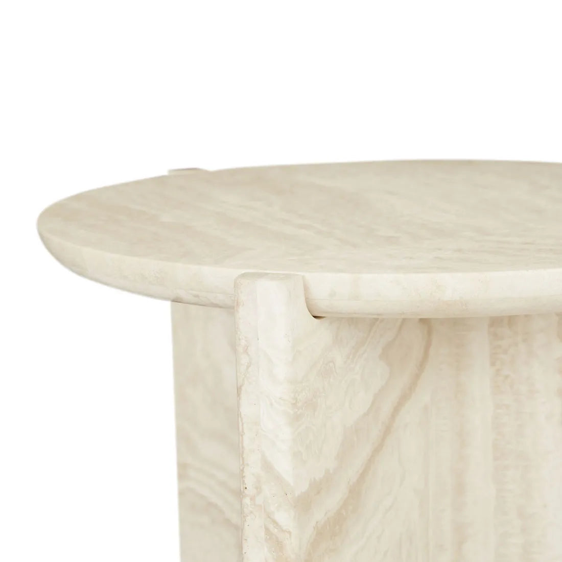 Venus Revolve Side Table Travertine 525mm
