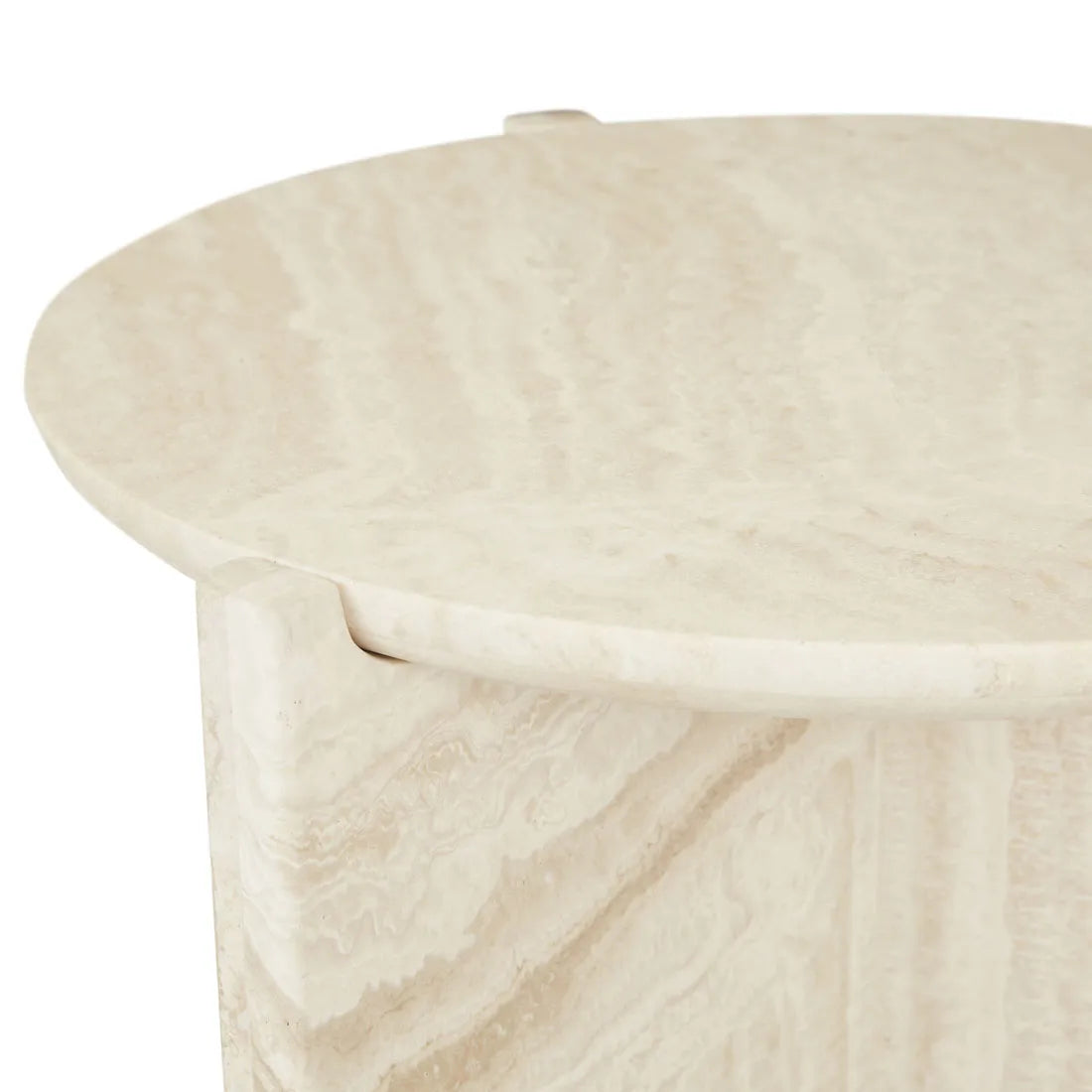 Venus Revolve Side Table Travertine 525mm