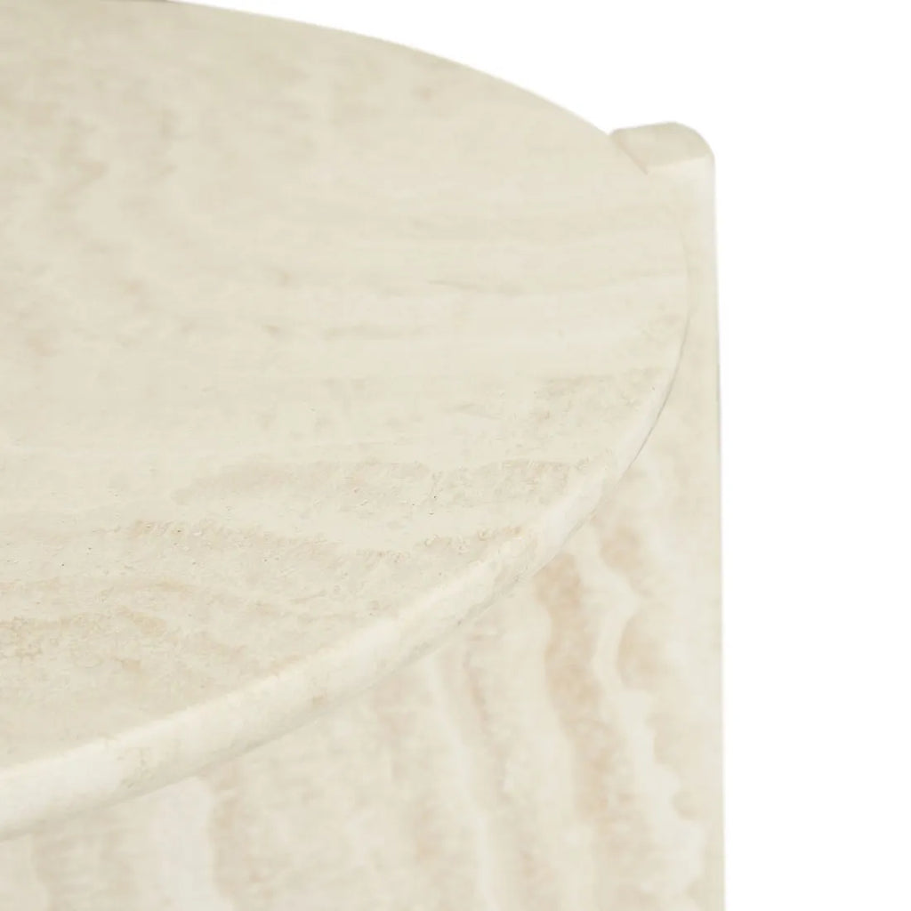 Venus Revolve Side Table Travertine 525mm