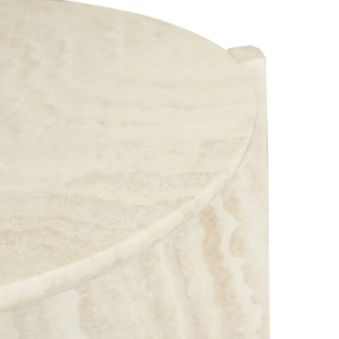 Venus Revolve Side Table Travertine 525mm