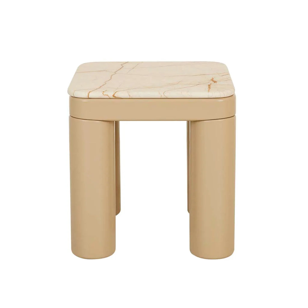 Frankie Marble Side Table Camel