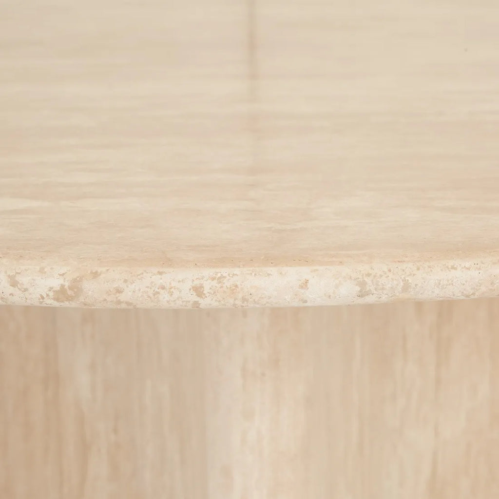 Verity Round Dining Table Travertine