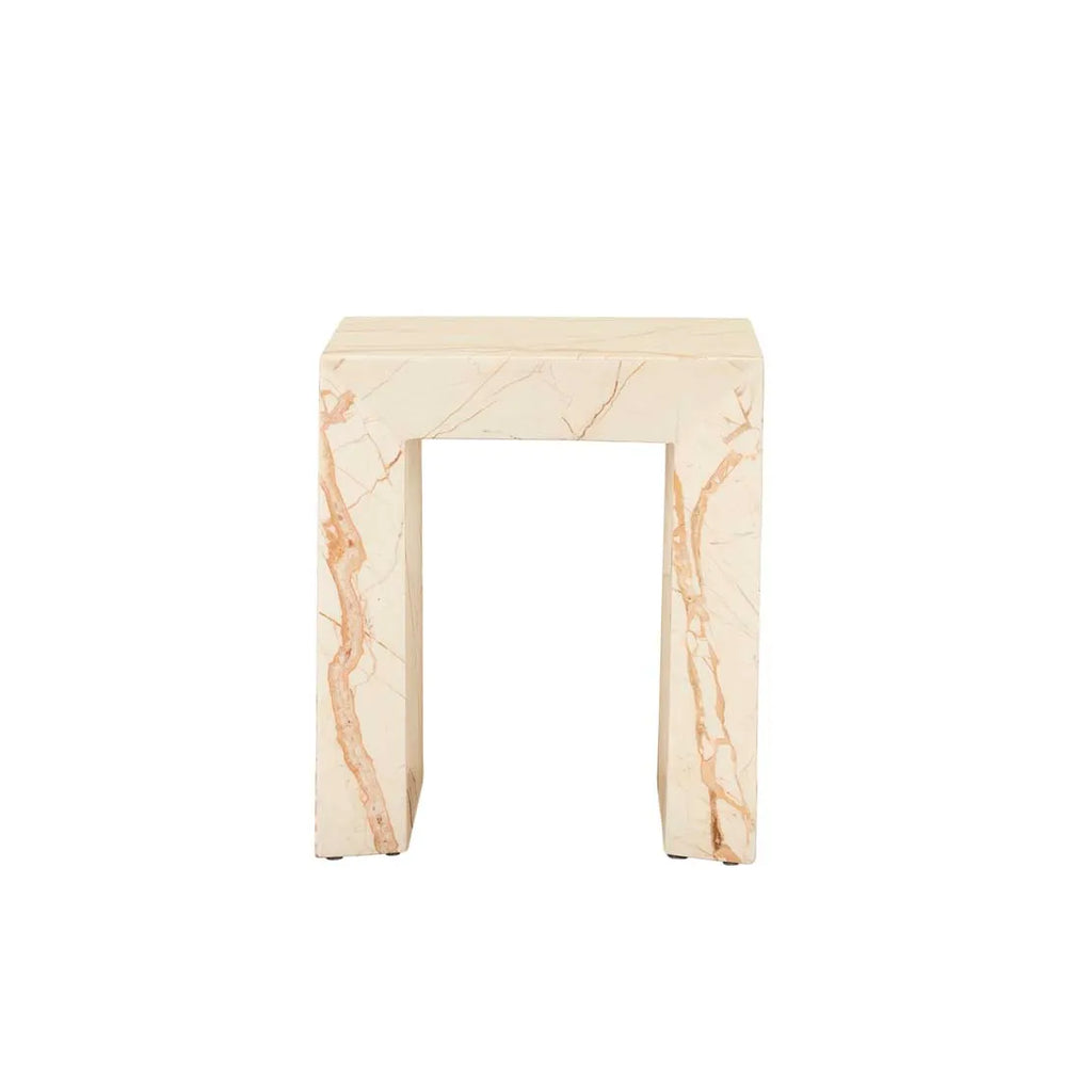 Monument Marble Side Table Brown Vein
