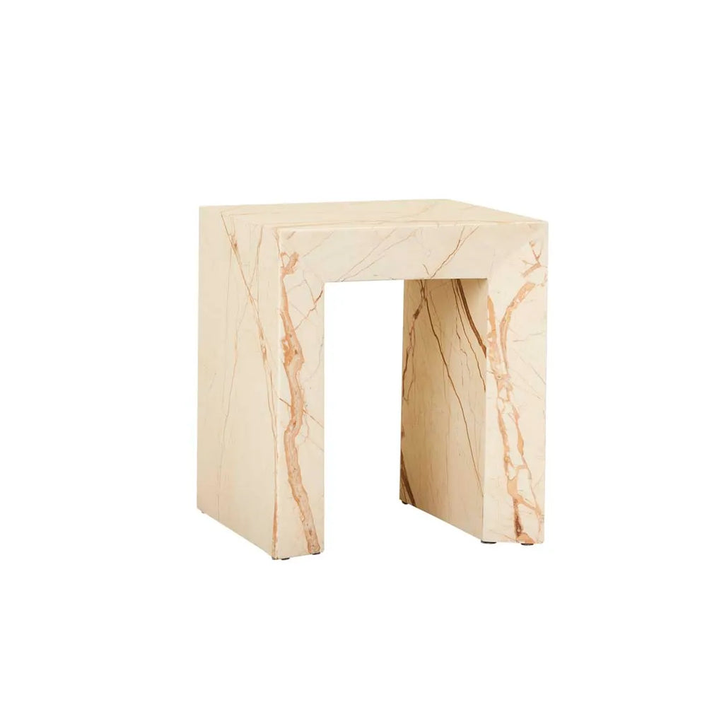 Monument Marble Side Table Brown Vein