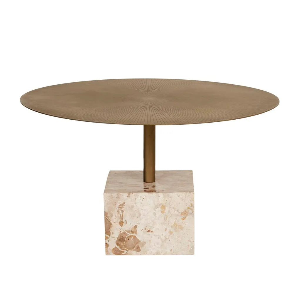 Verona Pillar Coffee Table Latte Marble