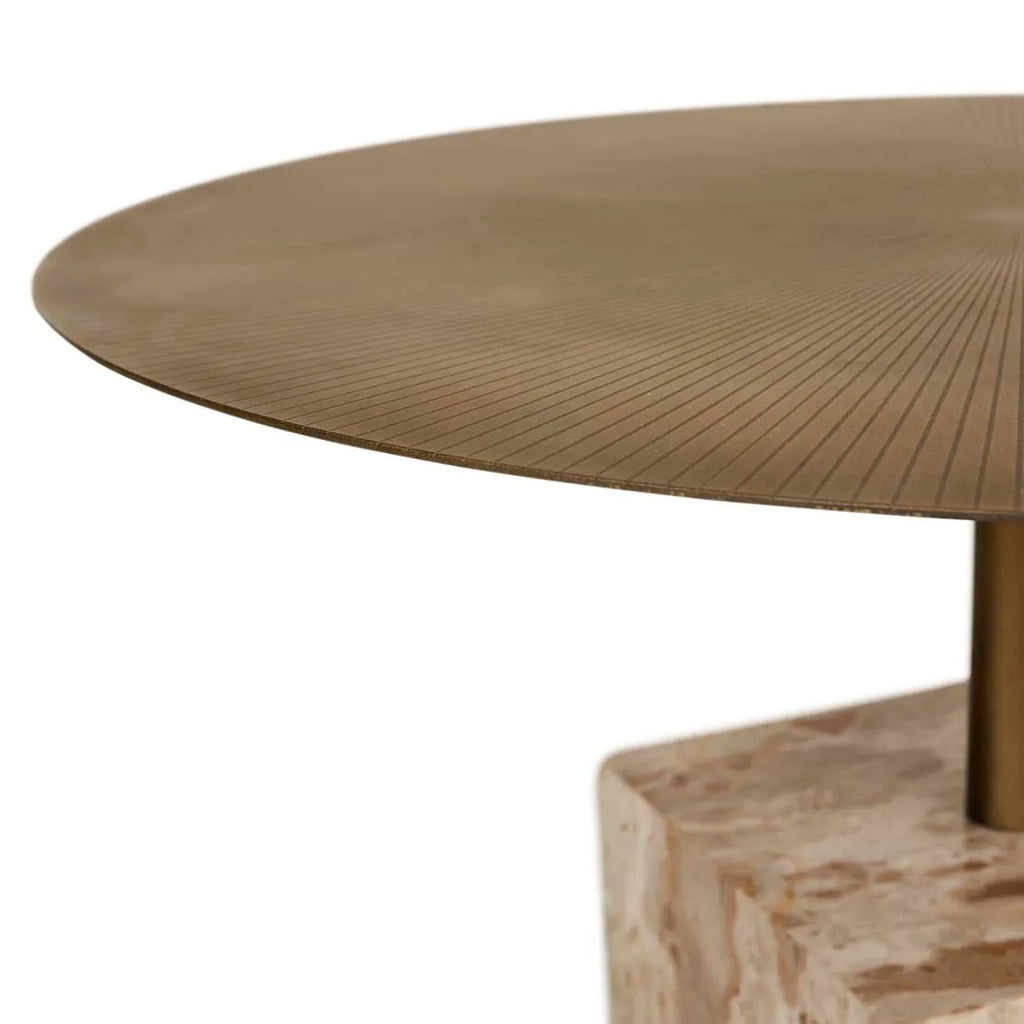 Verona Pillar Coffee Table Latte Marble