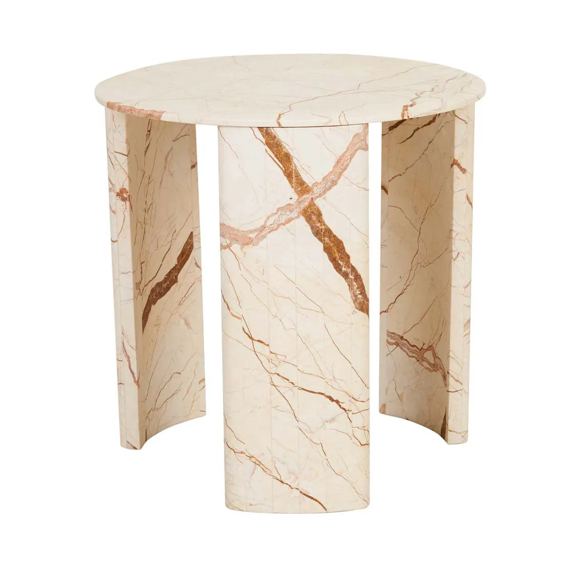 Henry Marble Side Table Brown Vein