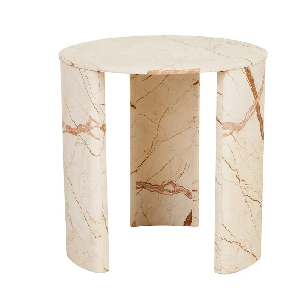 Henry Marble Side Table Brown Vein