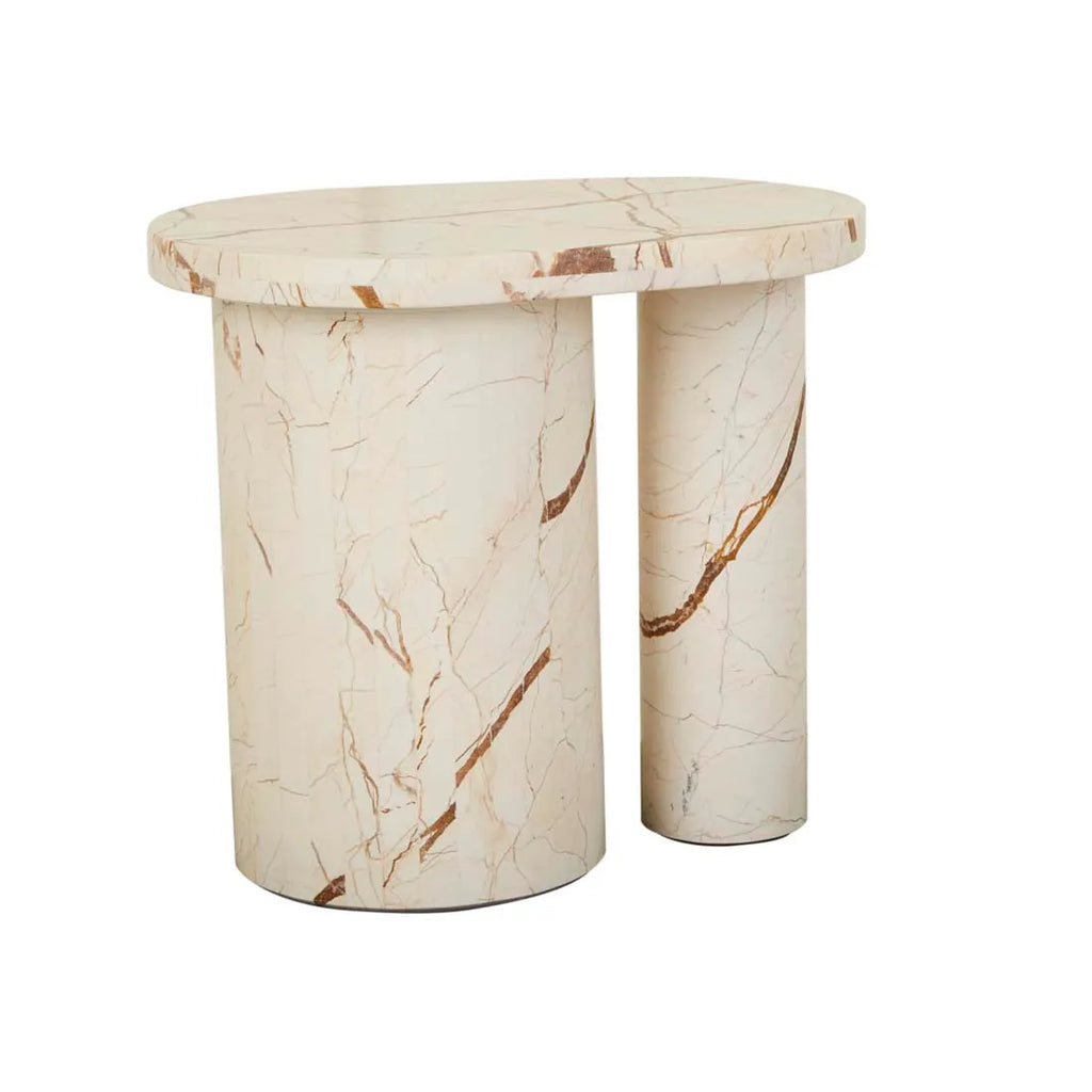 Atlas Pillar Side Table Brown Vein