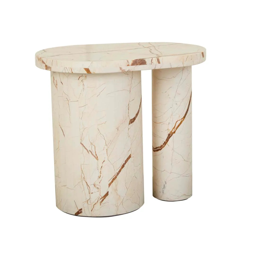 Atlas Pillar Side Table Brown Vein