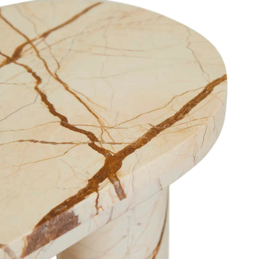 Atlas Pillar Side Table Brown Vein