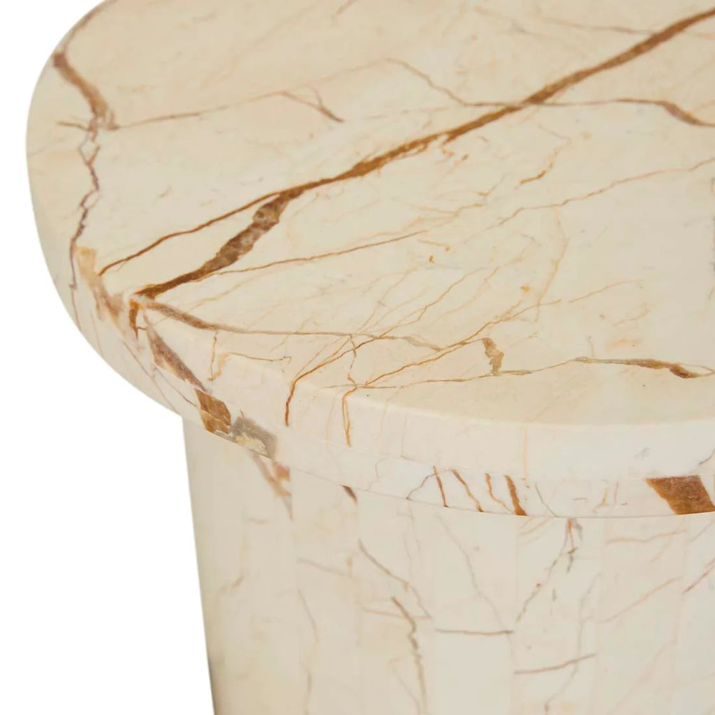 Atlas Pillar Side Table Brown Vein