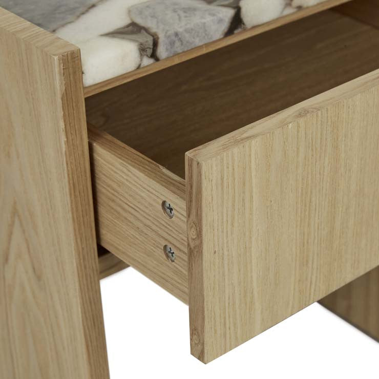 Elsie Narrow Bedside Ocean Marble/Natural
