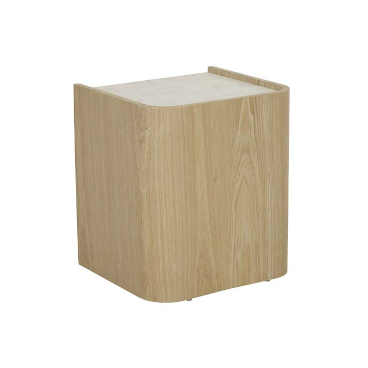 Elsie Narrow Bedside White Marble/Natural