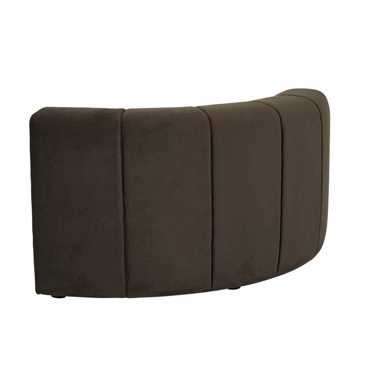 Juno Channel Round Corner Sofa Cocoa Velvet