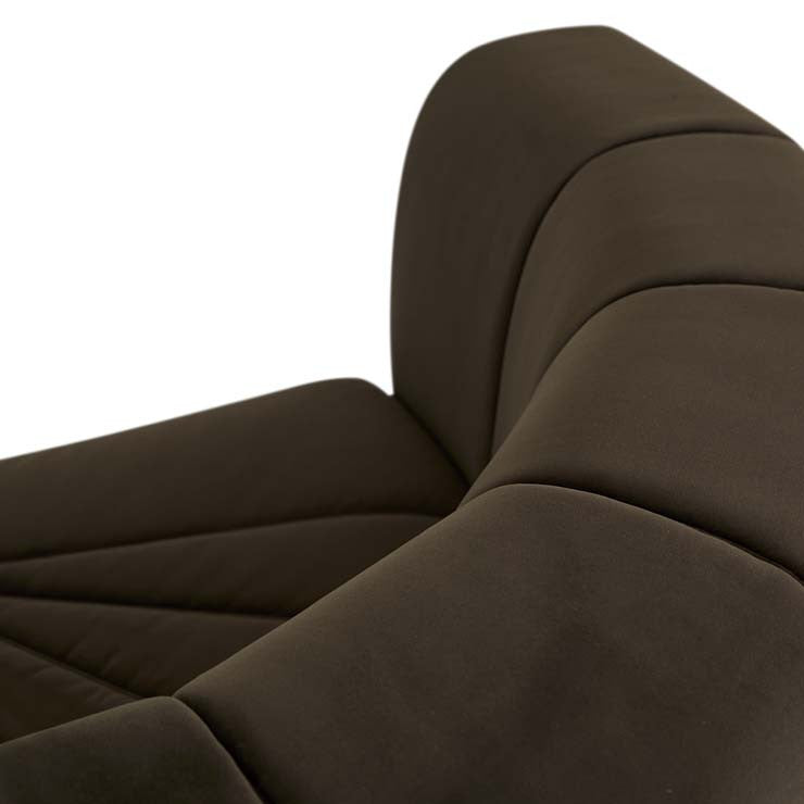 Juno Channel Round Corner Sofa Cocoa Velvet