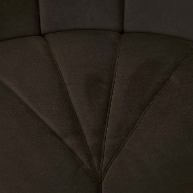 Juno Channel Round Corner Sofa Cocoa Velvet
