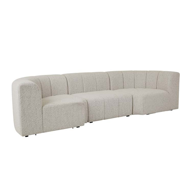 Juno Channel Round Corner Sofa Grey Speckle