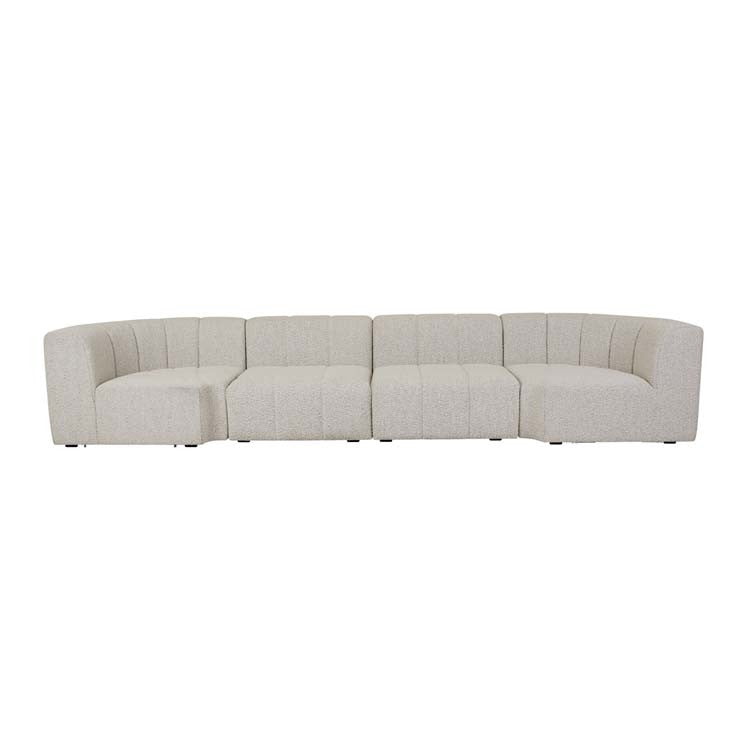 Juno Channel Round Corner Sofa Grey Speckle