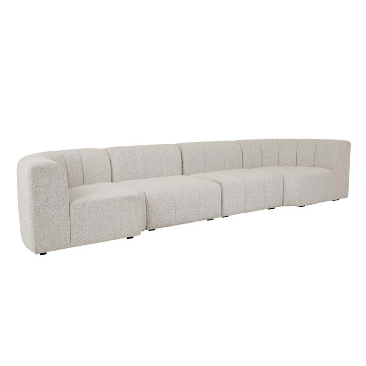 Juno Channel Round Corner Sofa Grey Speckle