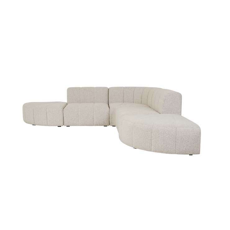 Juno Channel Round Corner Sofa Grey Speckle