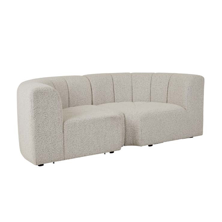 Juno Channel Round Corner Sofa Grey Speckle