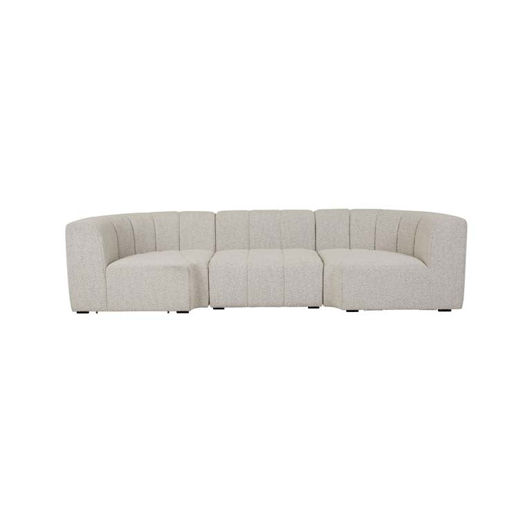 Juno Channel Round Corner Sofa Grey Speckle