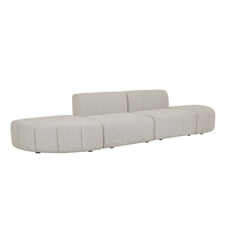 Juno Channel Ottoman Grey Speckle