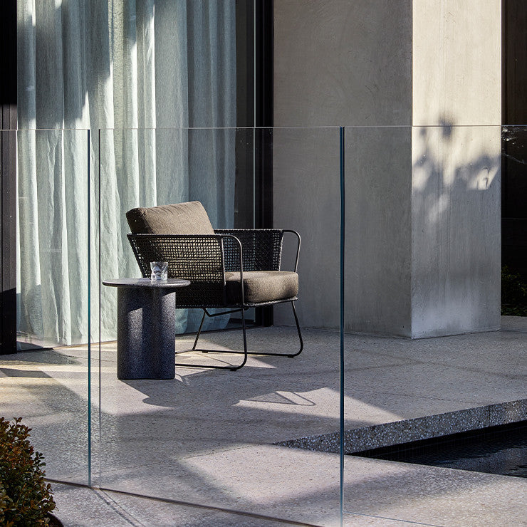 Cabana Sleigh Armchair Charcoal