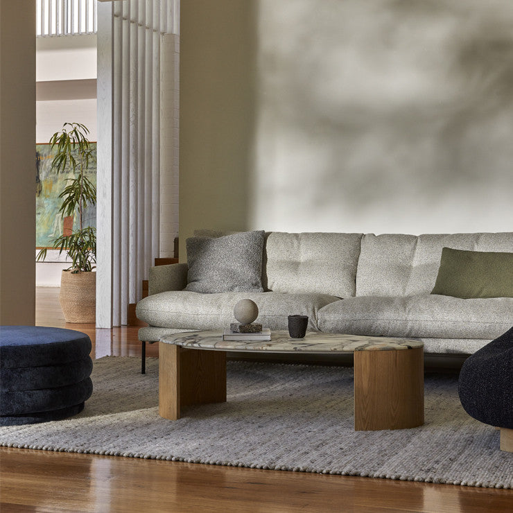 Oberon Curve Marble Coffee Table Natural