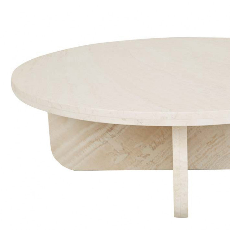 Amara Curve Coffee Table Natural Travertine