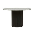 Benjamin Ripple Marble Dining Table White/Black 1200mm