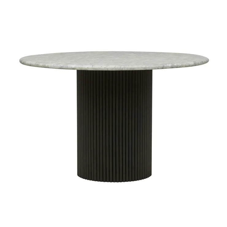 Benjamin Ripple Marble Dining Table White/Black 1200mm
