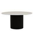 Benjamin Ripple Marble Dining Table White/Black 1500mm