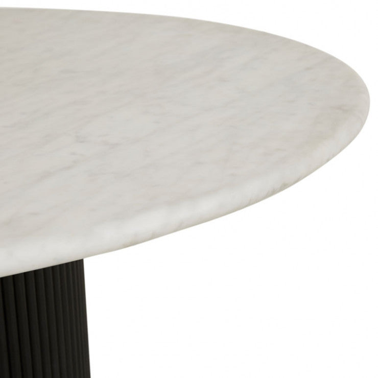 Benjamin Ripple Marble Dining Table White/Black 1500mm