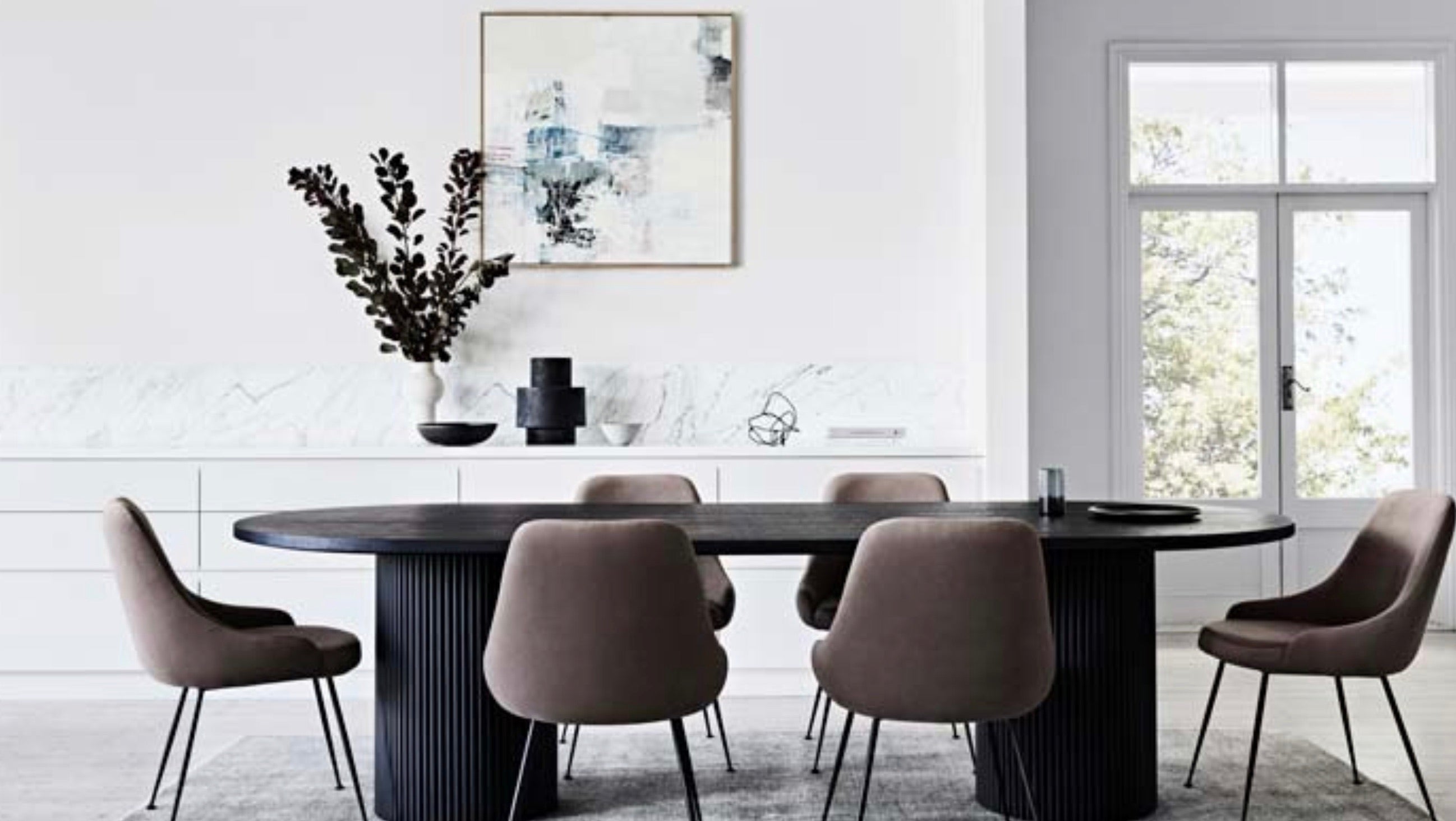 Benjamin Ripple Dining Table Black 2800mm