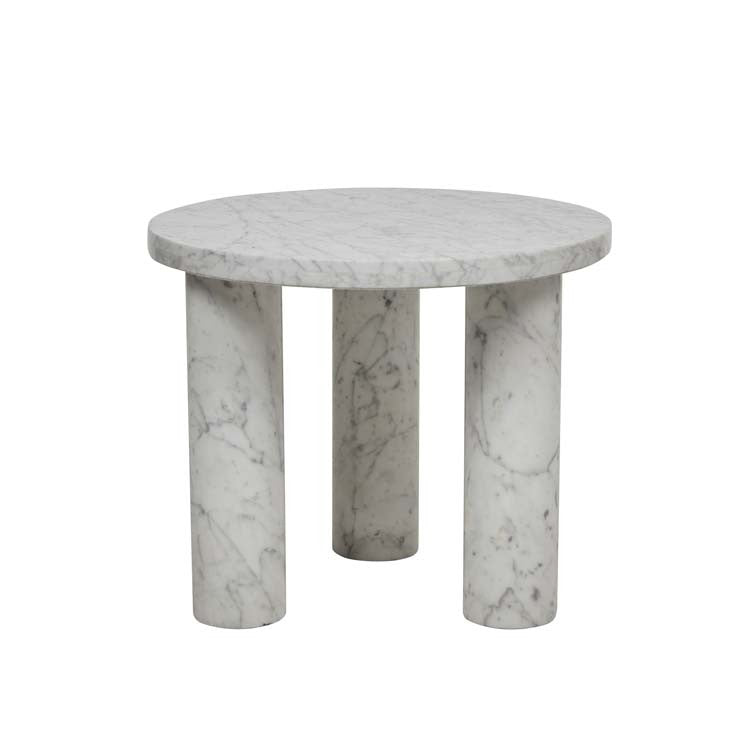 Amara Round Side Table White