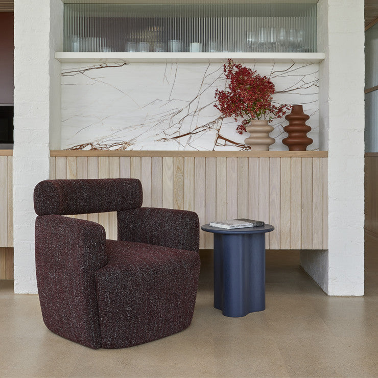 Artie Wave Side Table Merlot
